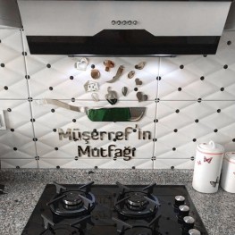 İsimli Mutfak Aynası Dekoru Silver (Gümüş) 23 Parça